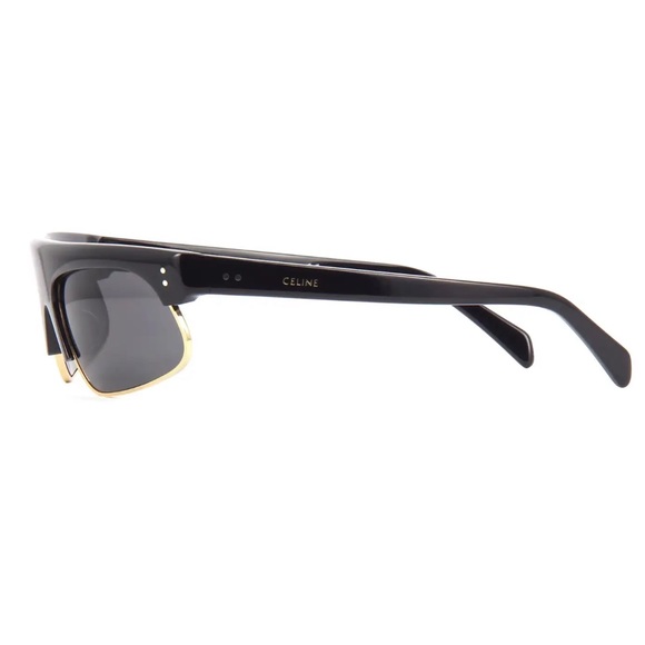 Celine Browline Rectangular Black Acetate Metal Unisex Sunglasses CL4010… - Picture 4 of 6